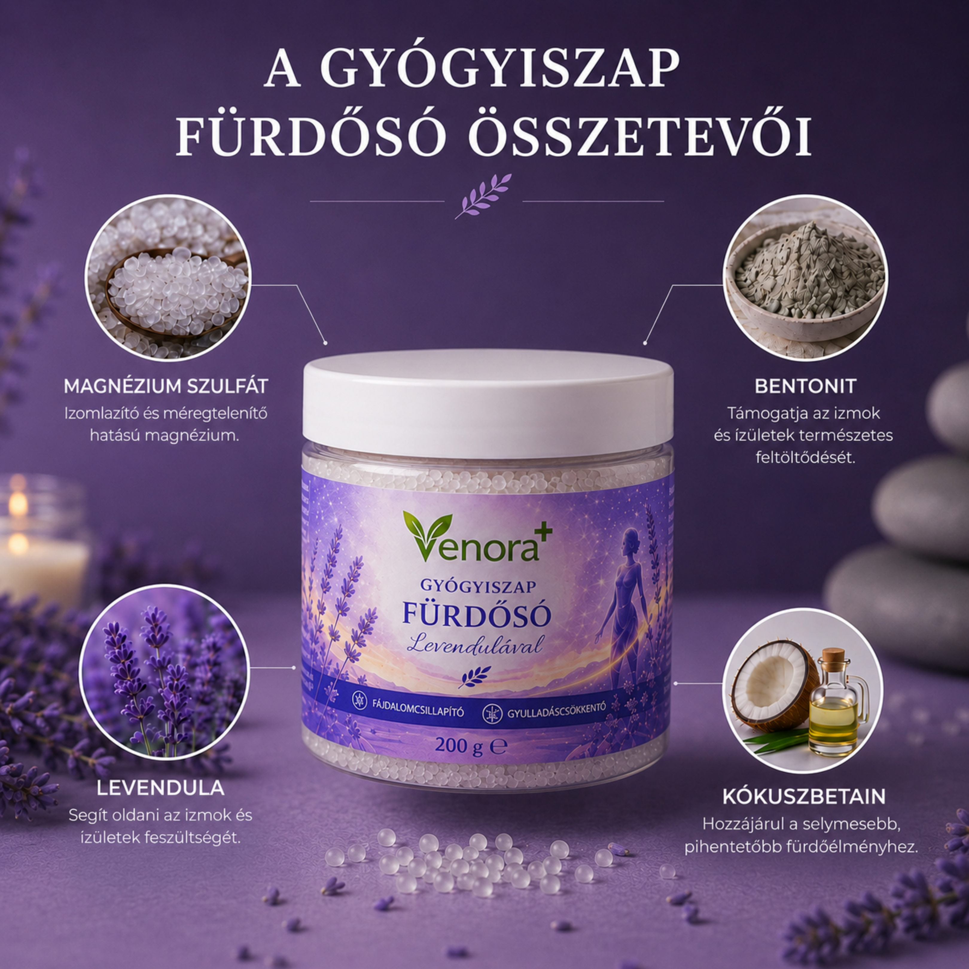 Gyógyiszap Fürdősó Levendulával